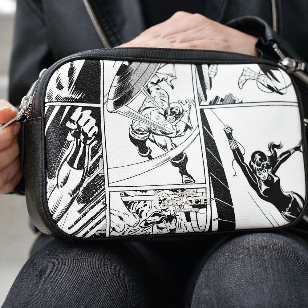 Coach Marvel Jes Crossbody Captain America Black Widow Comic Book Print Purse - Picture 12 of 16